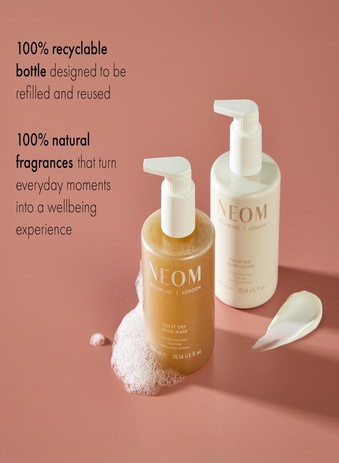 Neom Great Day Exfoliating Hand Wash, 300ml IWild mint and mandarin I Blended with orange peel to exfoliate I 100% Recyclable Bottle I Refillable - Image 4